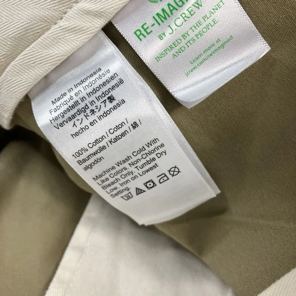 J Crew Chino Pants Men 34x32 Dusty Khaki Cotton Giant Fit Wide Leg Office BJ521